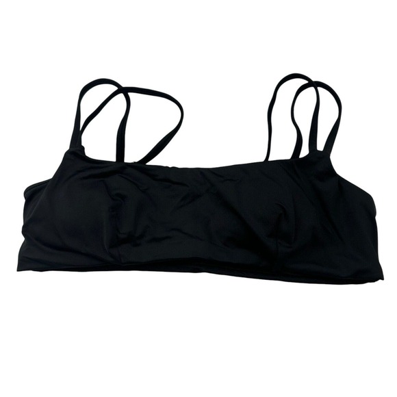 Andie Swim Black The Rockaway Scoop Neck Minimalist Bikini Top Size Medium NWT - Picture 4 of 9
